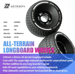 All-Terrain Longboard Wheels 100mm Electric Skateboard Wheels 78A high Rebound Urethane Wheels